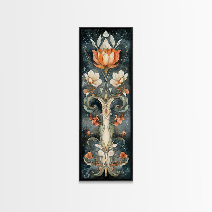 Canvas Print Sacred Geometry Wall Art Botanical Prints Art Nouveau Style Rustic Decor Skinny Wall Art Guest Room Art Christmas Gift