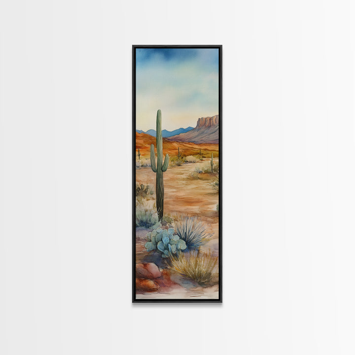 Canvas Print Desert Cactus Wall Art, Rustic Landscape Artwork, Southwest Farmhouse Decor, Bedroom Art, Gift Idea for Her