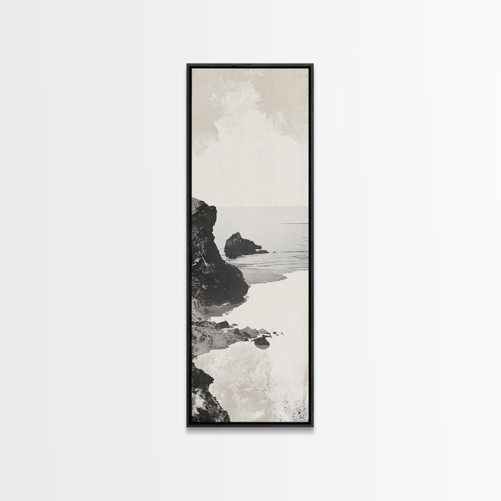 Tranquil Coastal Rocks Canvas Print Nautical Wall Art Minimalist Art Seascape Art Bedroom or Living Room Rustic Coastal Decor Piece