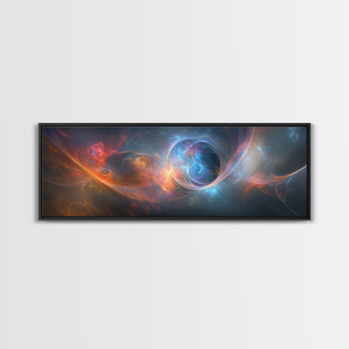 Vibrant Abstract Space Framed Canvas Print Painting Prints Modern Minimalist Wall Art Living Room Horizontal Decor