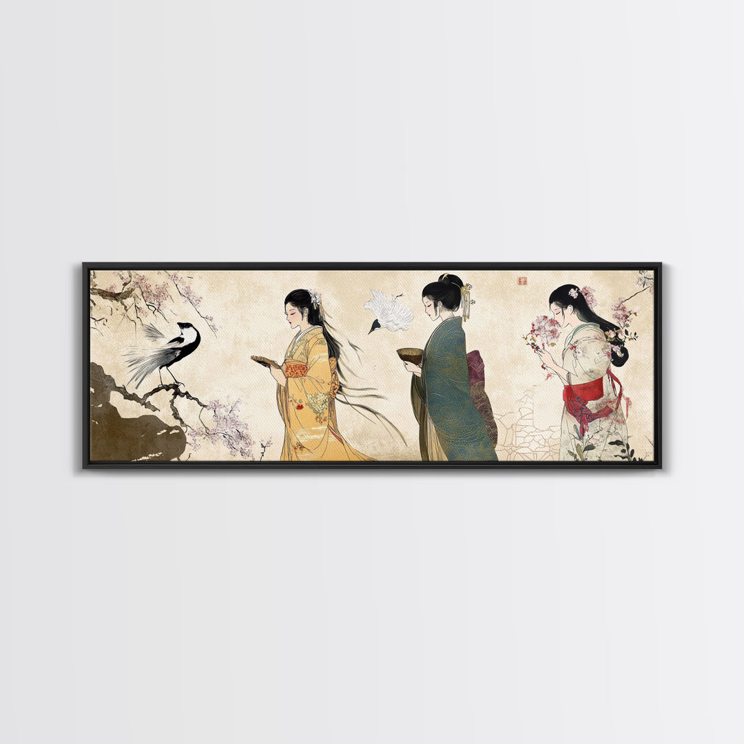 Cherry Blossom Canvas Print Chinoiserie Wall Art Japanese Minimalist Art Botanical Prints Rustic Artwork Guest Room Decor