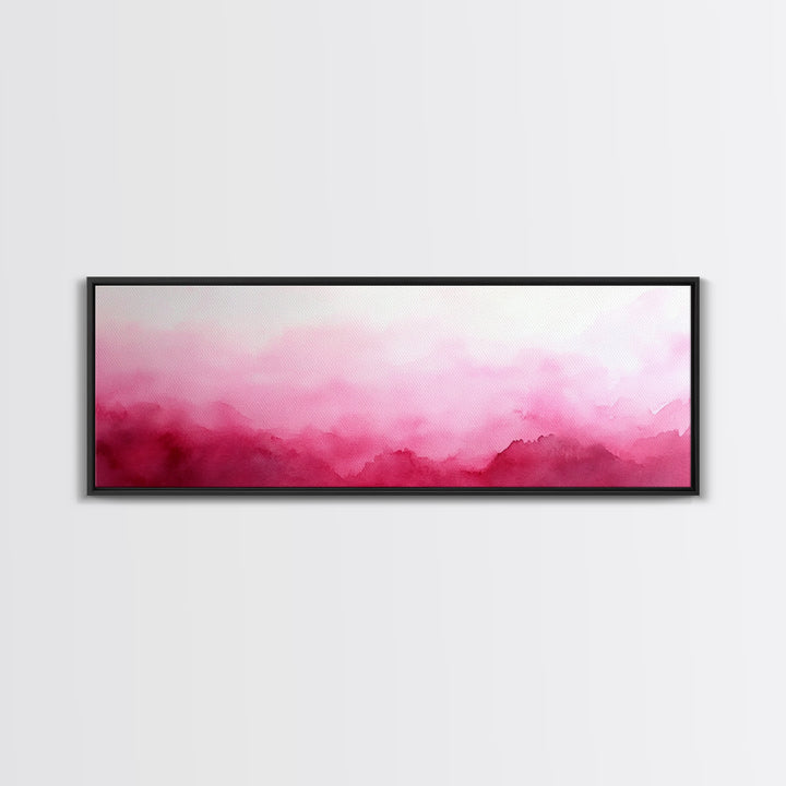 Soft Gradient Canvas Print Horizontal Light Pink Wall Art Minimalist Boho Bedroom Rustic Farmhouse Decor Above Bed Pastel Design