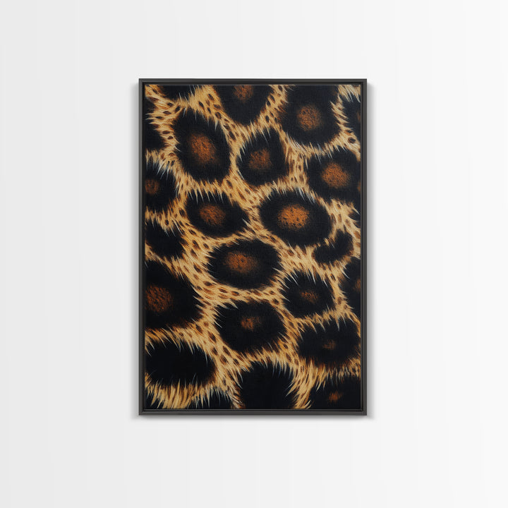 Abstract Leopard Canvas Print, Rustic Animal Print Wall Art, Bedroom Art, Farmhouse Decor, Skinny Tall Art, Gift Idea for Him