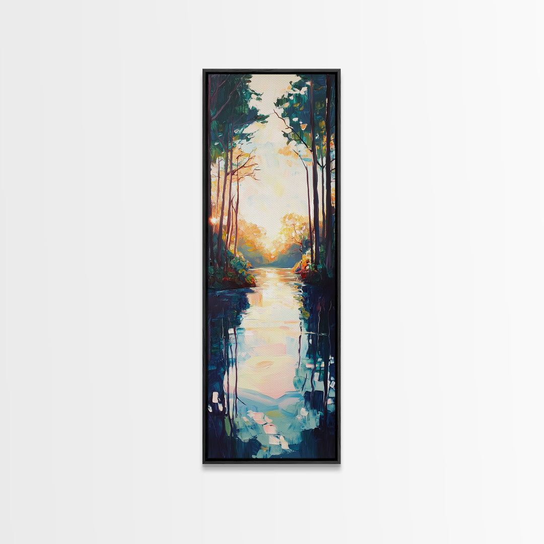 Forest Glow, Joshua tree art, wildflower painting, botanical prints, landscape painting, Framed Canvas Print, vertical wall art