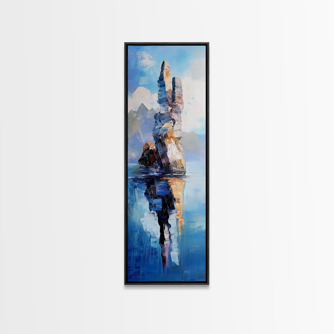 Ocean Reflection, Coastal Rock, Nautical Wall Art, Blue and Green Art, Coastal Landscape, Christmas, Canvas Print, Above Couch Art