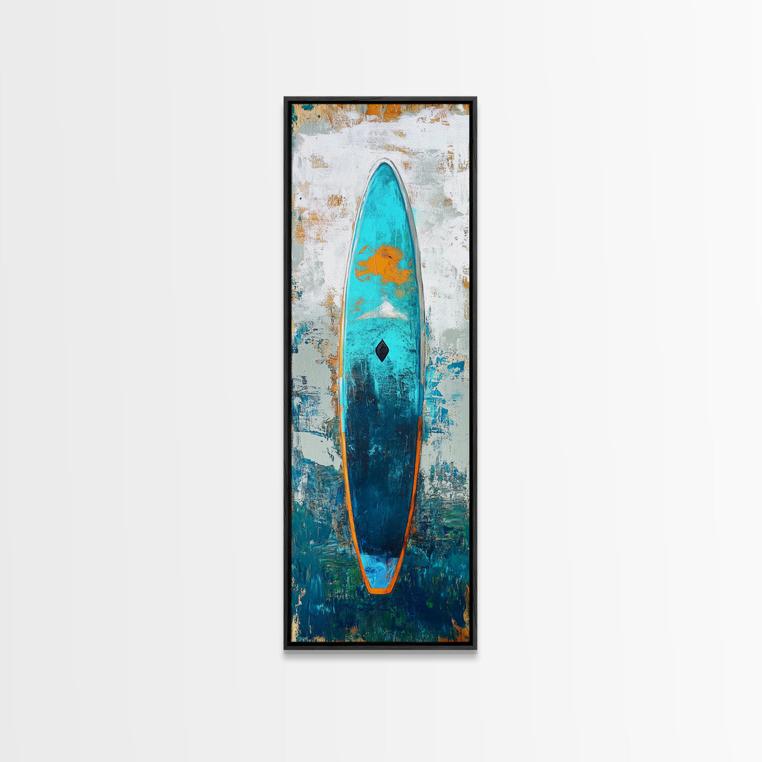 Ocean Paddle, nautical painting, coastal decor, framed canvas print, seascape painting, above bed wall art, rustic art, surf wall art