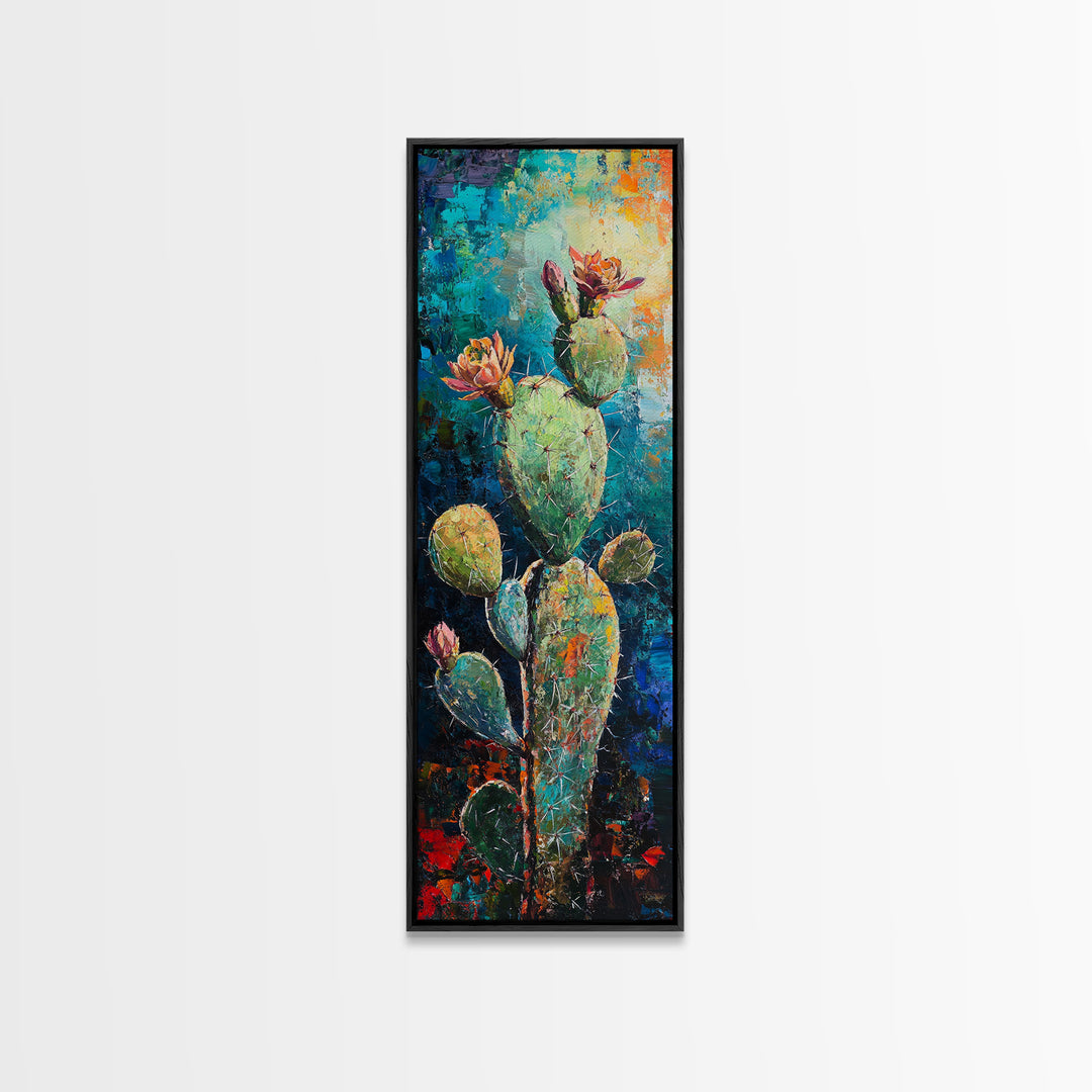 Blooming Cactus, agave painting, desert painting, southwest wall art, botanical prints, rustic wall art, floral artwork, Canvas Print