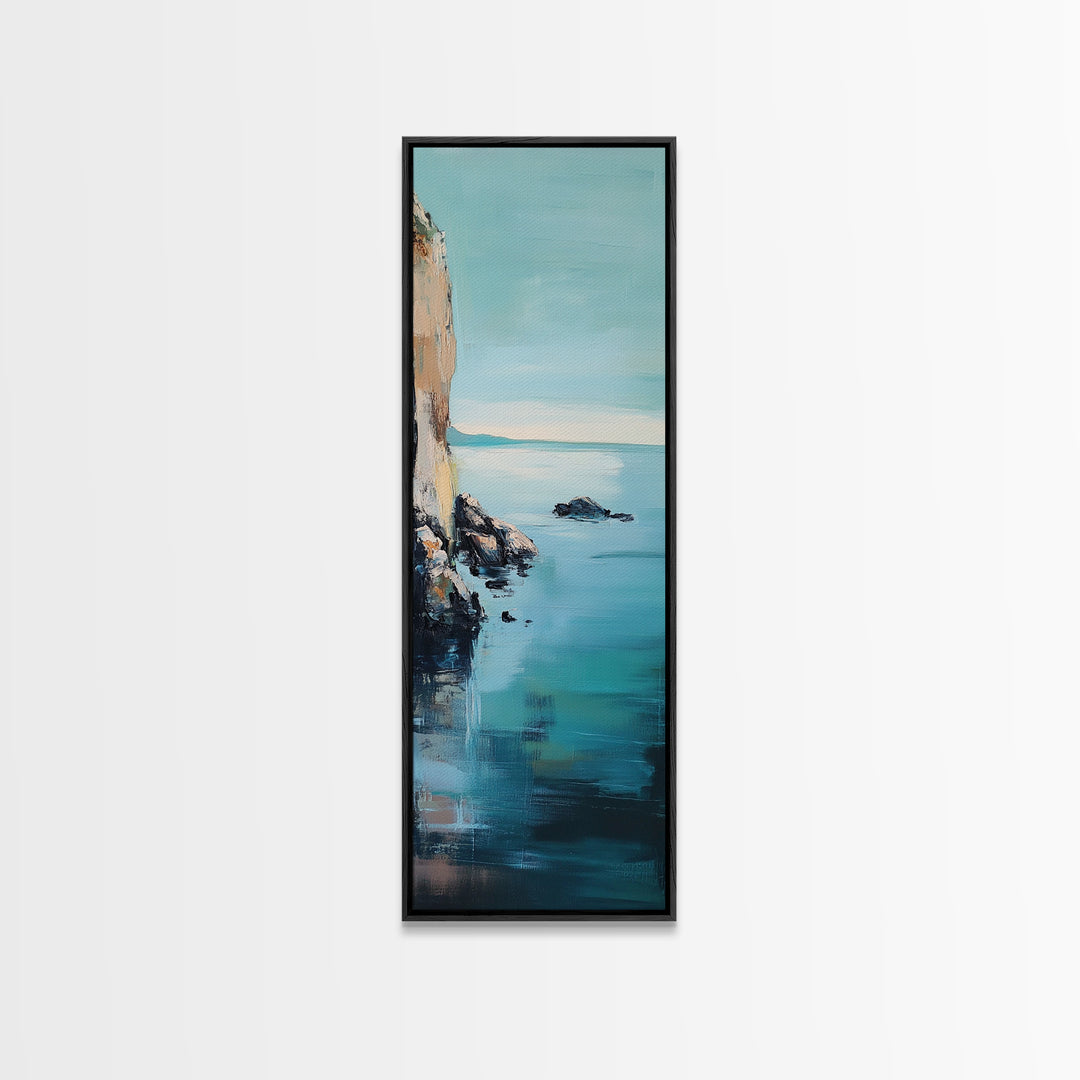 Cliffs and ocean, coastal landscape art, Ireland painting, seascape painting, nautical wall art, minimalist art, canvas print