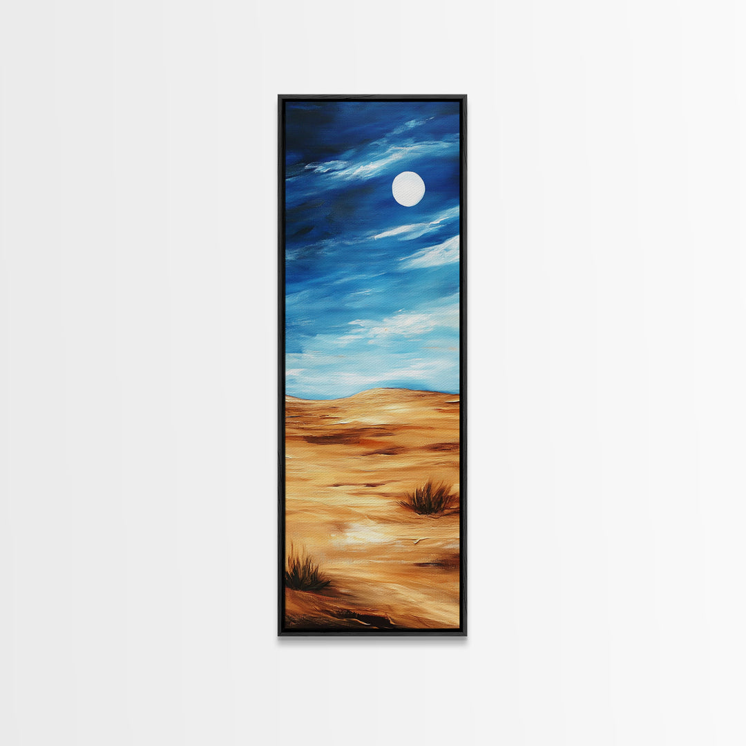 Desert Moon, southwest wall art, framed canvas print, boho art, landscape painting, rustic wall art, above couch art