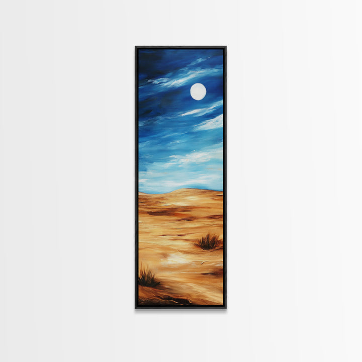 Desert Moon, southwest wall art, framed canvas print, boho art, landscape painting, rustic wall art, above couch art