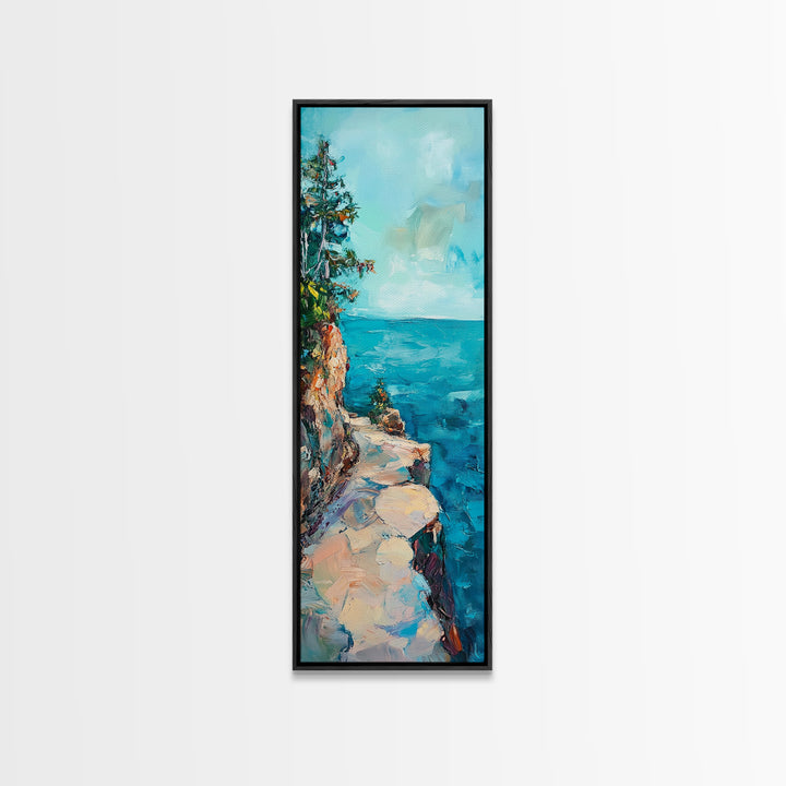 Lake Tahoe Art, Pine Tree Art, Nature Landscape, Above Sofa Art, Rustic Wall Art, Canvas Print, Living Room Art, Gift Idea