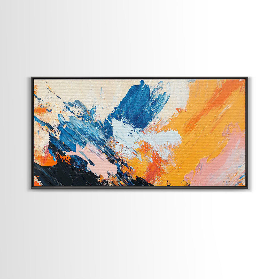 Abstract Splash, Pink Orange Wall Art, Canvas Print, Blue And Green Wall Art, Teal Wall Art, Light Pink Wall Art, Whimsical Art