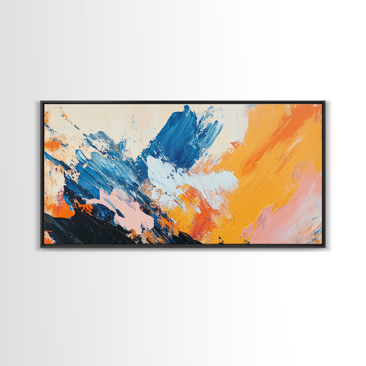 Abstract Splash, Pink Orange Wall Art, Canvas Print, Blue And Green Wall Art, Teal Wall Art, Light Pink Wall Art, Whimsical Art