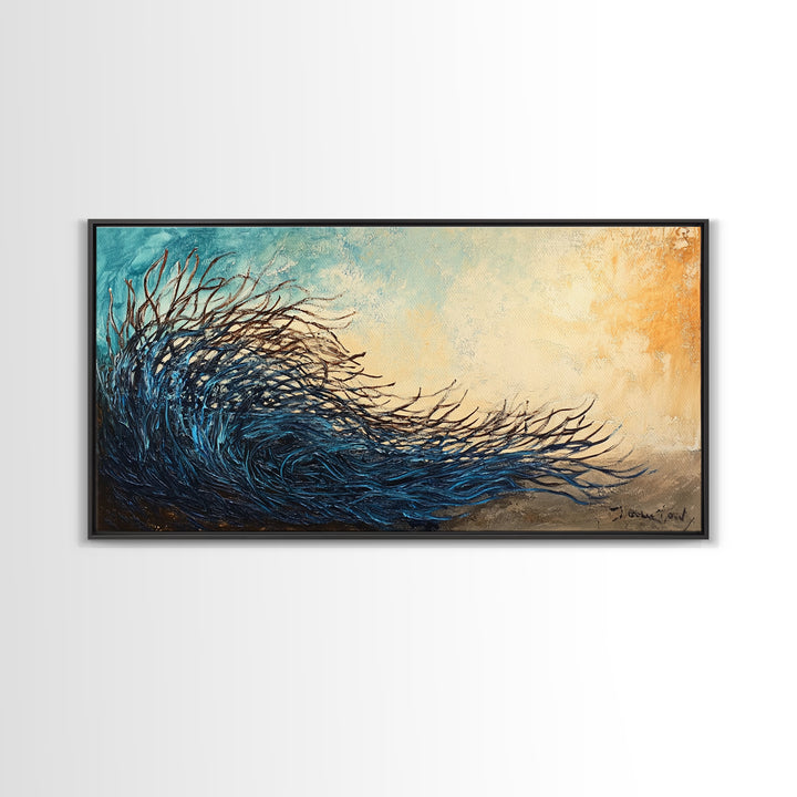 Abstract Wind, Canvas Print, wabi sabi art, moody art, extra wide painting, contemporary abstract, panoramic wall art