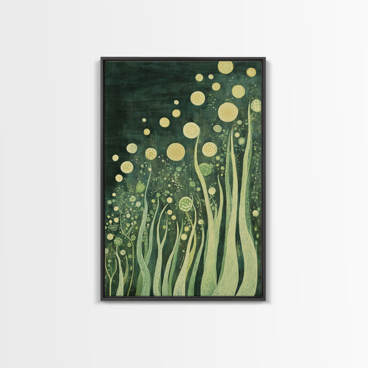 Abstract Nature, Green Wall Art, Botanical Prints, Canvas Print, Boho Art, Living Room Wall Art, Minimalist Art, Wabi Sabi Decor
