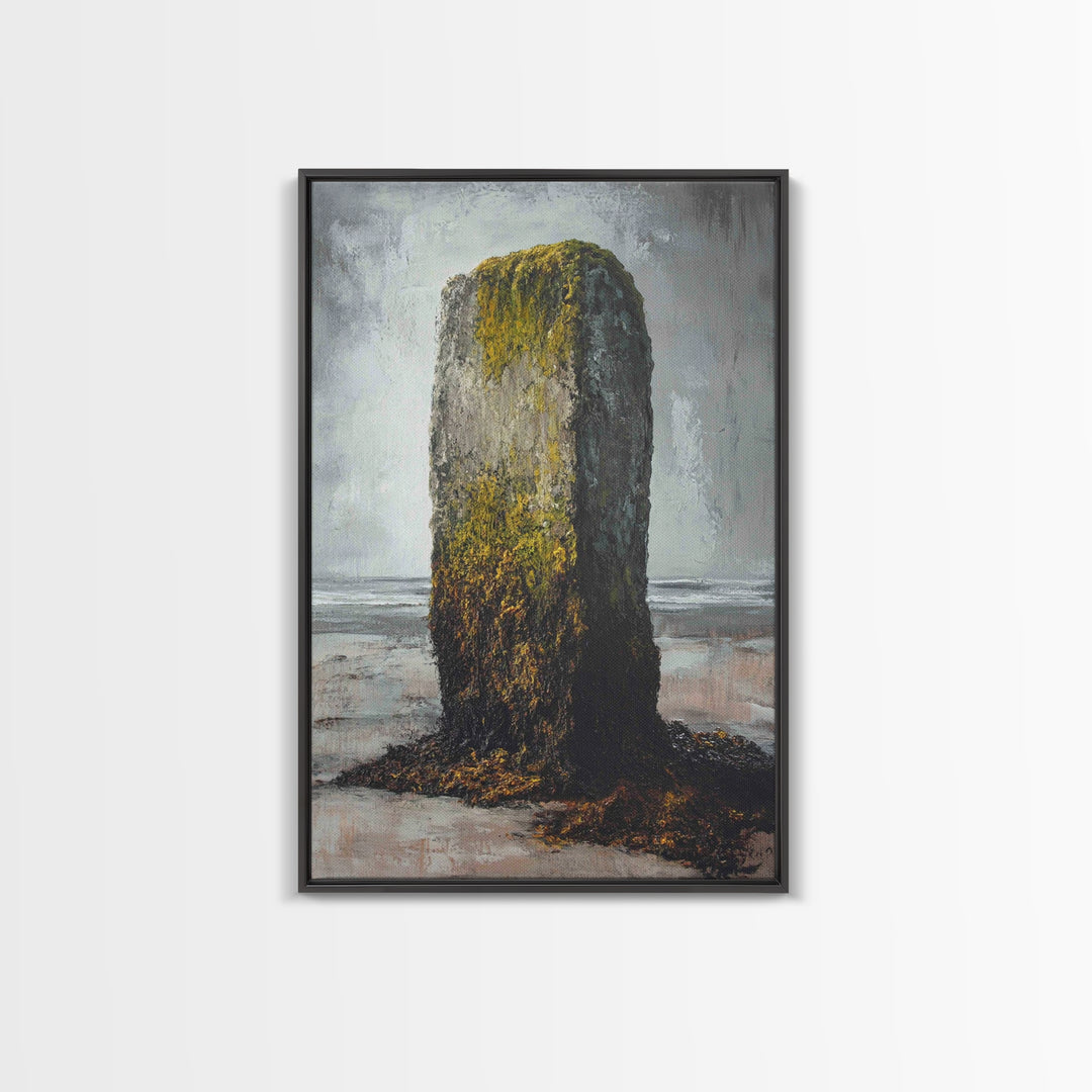 Ozymandias Art, moody art, coastal decor, wabi sabi art, rustic wall art, nautical decor, Framed Canvas Print, extra wide art