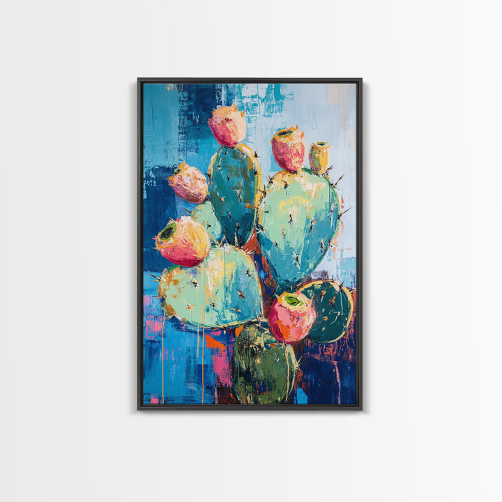 Agave Painting, southwest wall art, boho art, desert landscape, cactus painting, rustic decor, framed canvas print, bold home decor