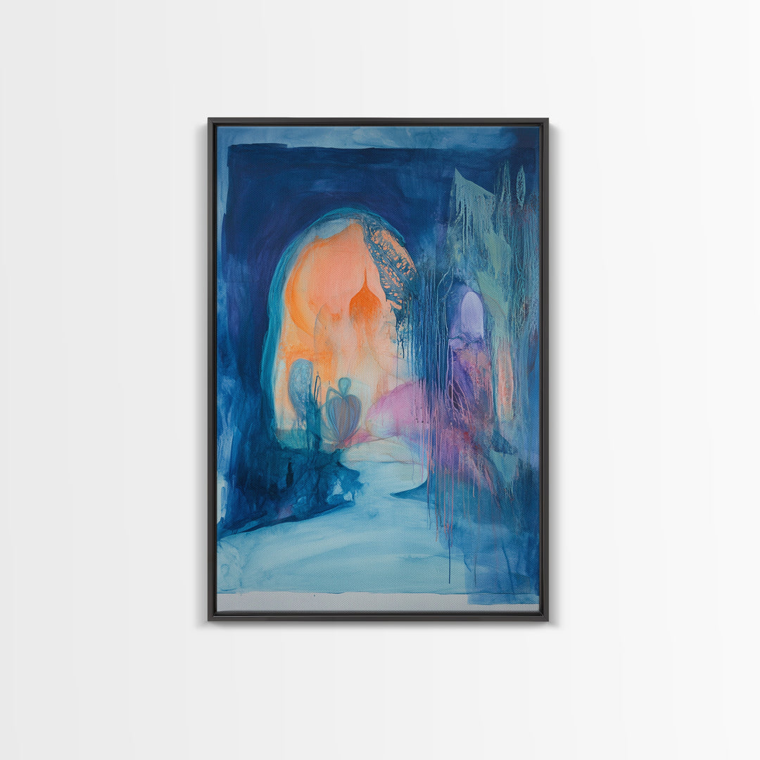 Mystical Arch, Moroccan Wall Art, Wabi Sabi Wall Art, Dark Romance Painting, Moody Art, Canvas Print, Living Room Art