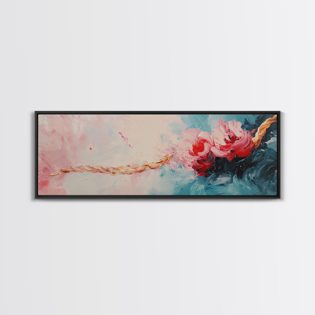 Romantic Floral Abstract Art, Soft Pastel Textured Painting, Feminine Boho Decor, Modern Bedroom Wall Art, Elegant Home Art