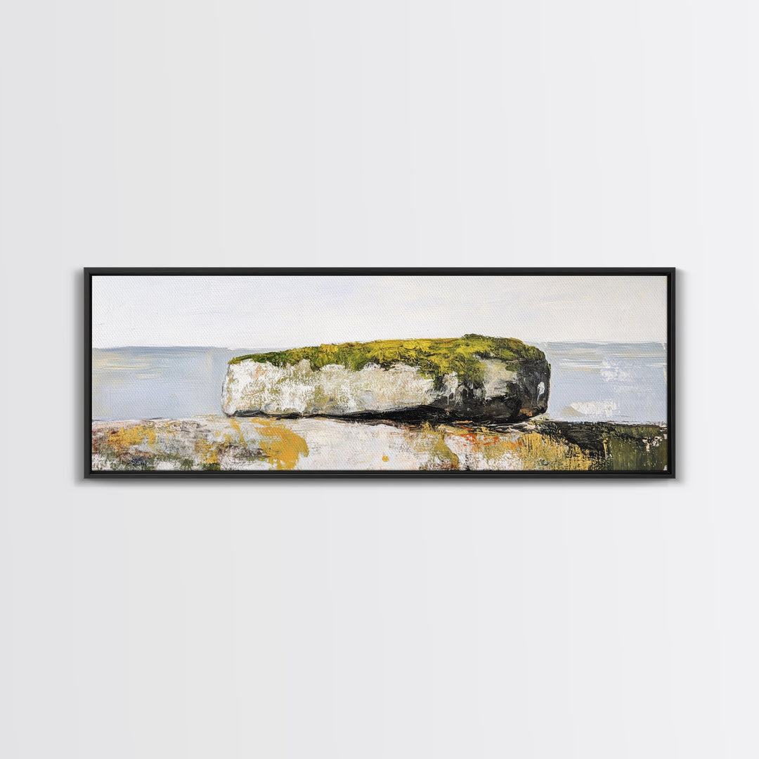 Coastal Rock Formation Canvas Print - Minimalist Seascape Wall Art, Neutral Home Decor, Nature Inspired Living Room Art,