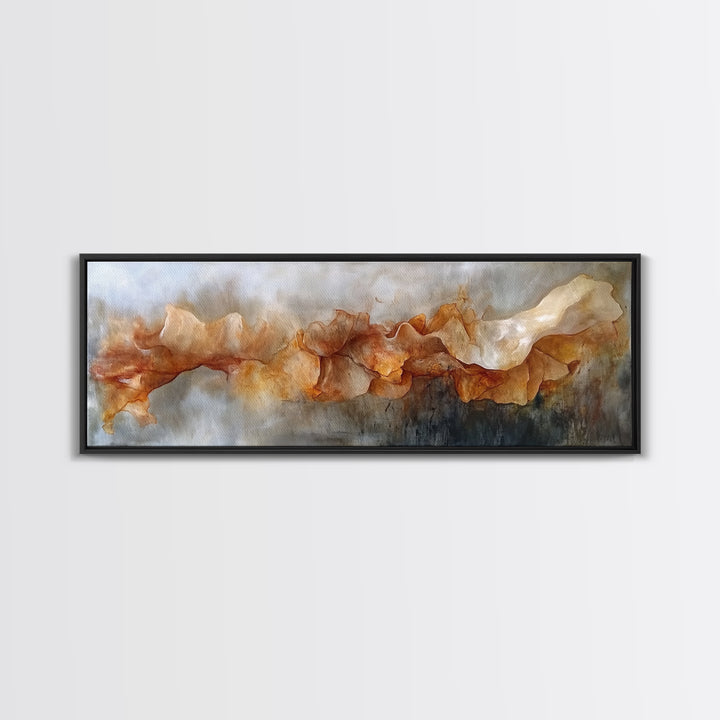 Abstract Flow, Earthy Tones, Modern Minimalist, Framed Canvas Print, Neutral Wall Art, Fall Home Decor, Office Wall Decor