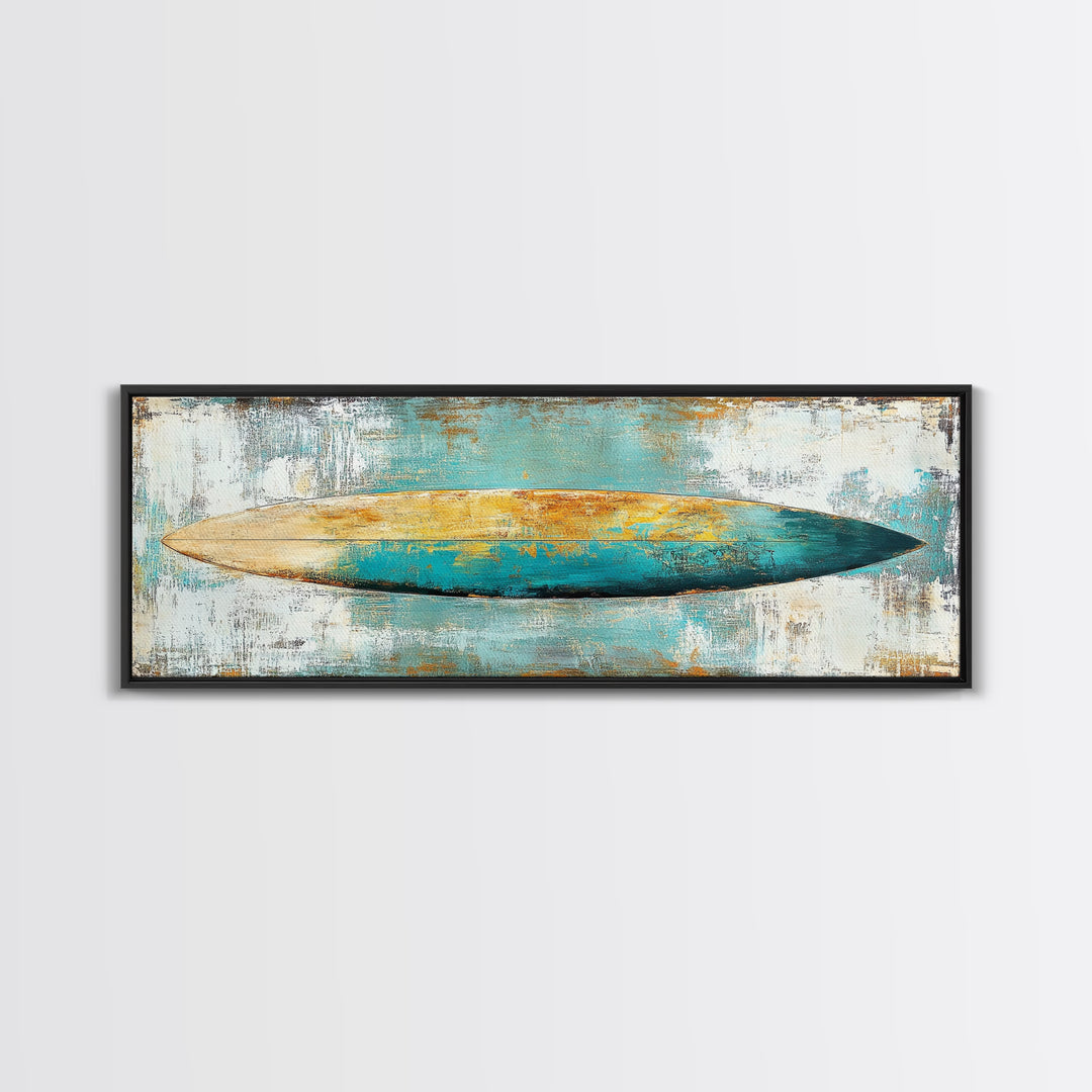 Surfboard Art, Beach Decor, Coastal Wall Art, Surfboard Painting, Beach Art, Bedroom Wall Art, Canvas Print, Framed Canvas Print