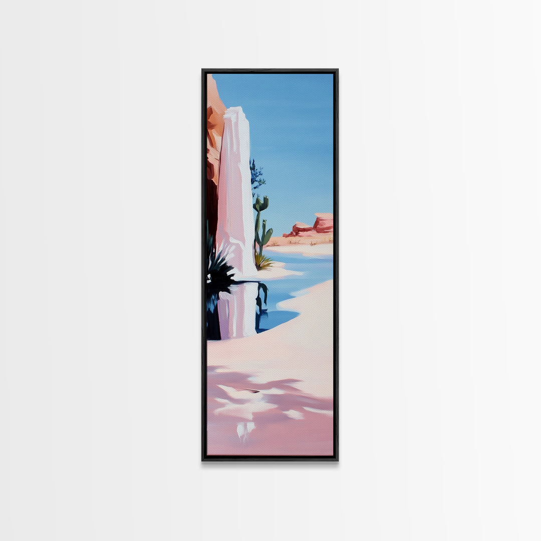 Desert Reflection, Pink Landscape, Minimalist Art, Canvas Print, Southwest Wall Art, Boho Decor, Modern Home, Living Room Art