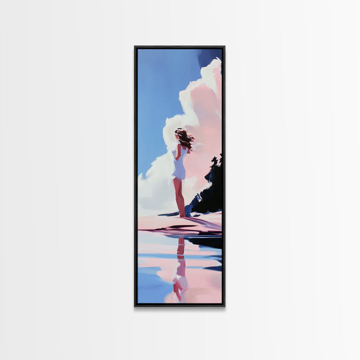 Beach Sunset, Coastal Art, Abstract Seascape, Modern Ocean, Canvas Print, Minimalist Art, Living Room Wall Art, Nautical Decor