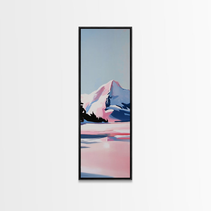 Winter Landscape, Snowy Mountain, Framed Canvas Print, Contemporary Wall Art, Minimalist Aesthetic, Living Room Wall Art
