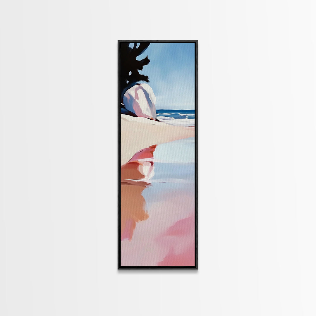 Ocean Reflection, Coastal Wall Art, Beach House Decor, Minimalist Seascape, Framed Canvas Print, Tranquil Blue Art, Nautical Style