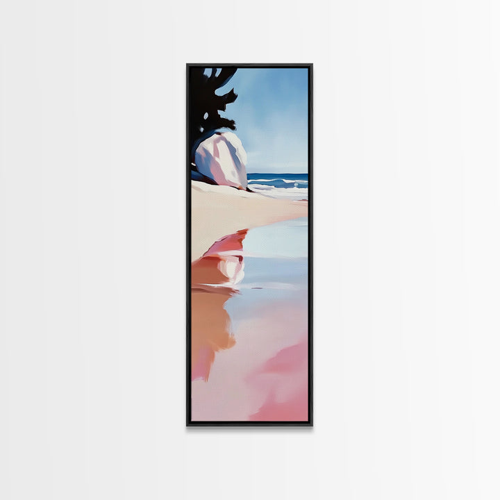 Ocean Reflection, Coastal Wall Art, Beach House Decor, Minimalist Seascape, Framed Canvas Print, Tranquil Blue Art, Nautical Style