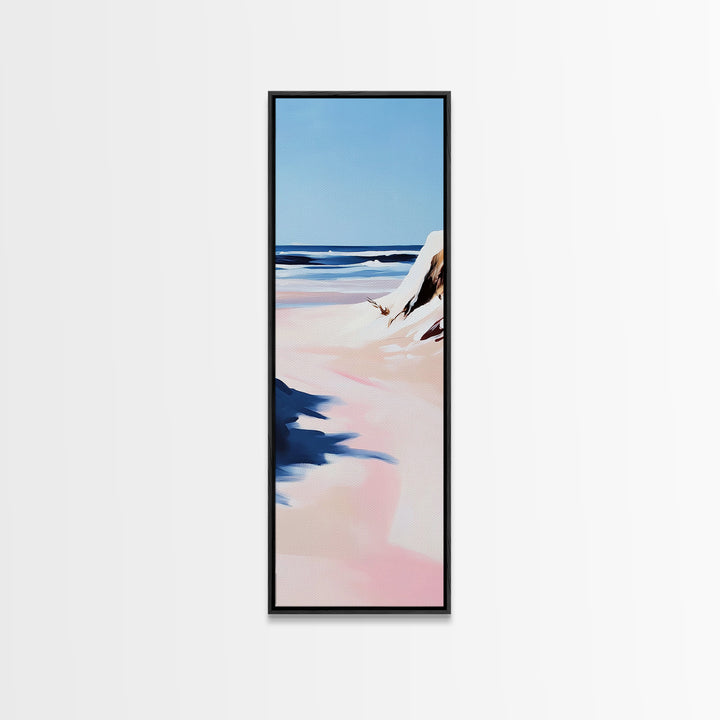 Ocean Shore, Coastal Landscape Art, Beach House Wall Decor, Pastel Seascape, Nautical Art, Tranquil Wall Art, Canvas Print