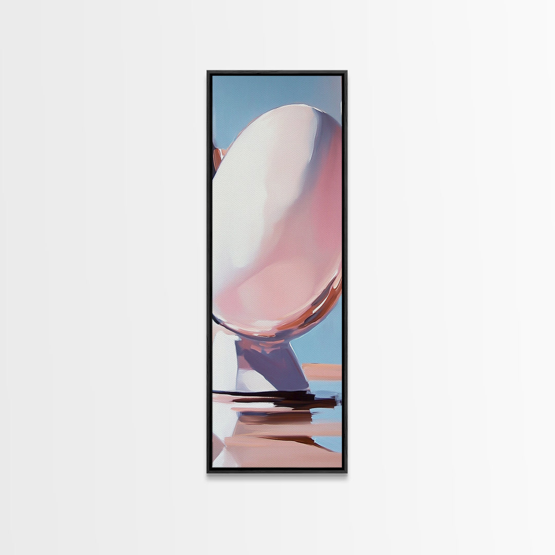 Abstract Reflection, Pink, Blue, Modern Art, Minimalist, Surrealist, Contemporary, Stylish, Bedroom, Framed Canvas Print