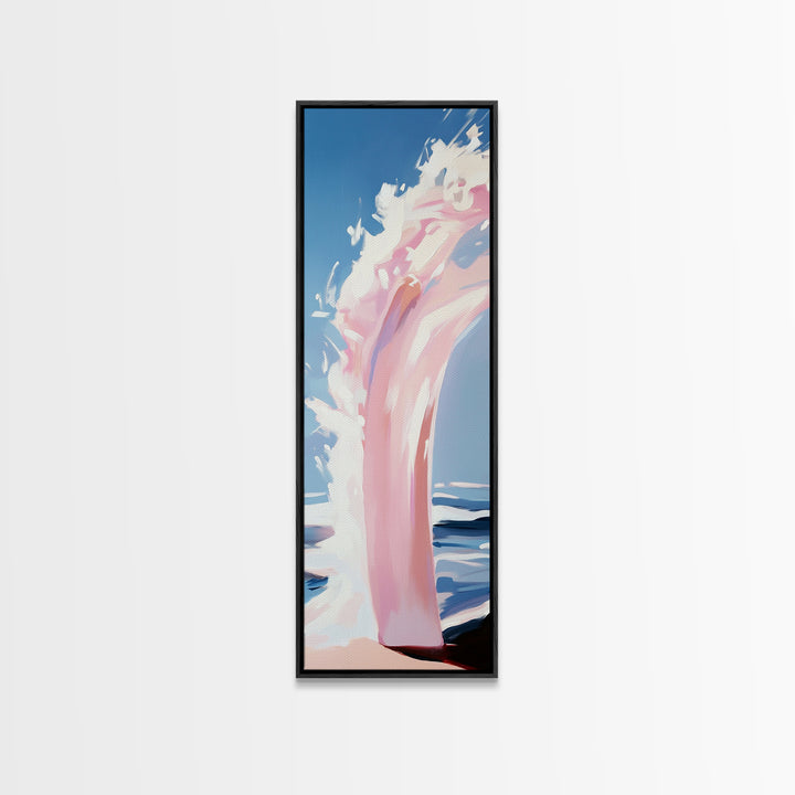 Ocean Wave Painting, Coastal Wall Art, Beach House Decor, Abstract Seascape, Nautical Art, Modern Living Room, Framed Canvas Print