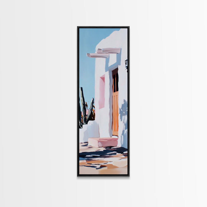 Desert Retreat, Southwestern Home, Boho Chic, Framed Canvas Print, Warm Earthy Tones, Living Room Wall Art, Spanish Style Decor