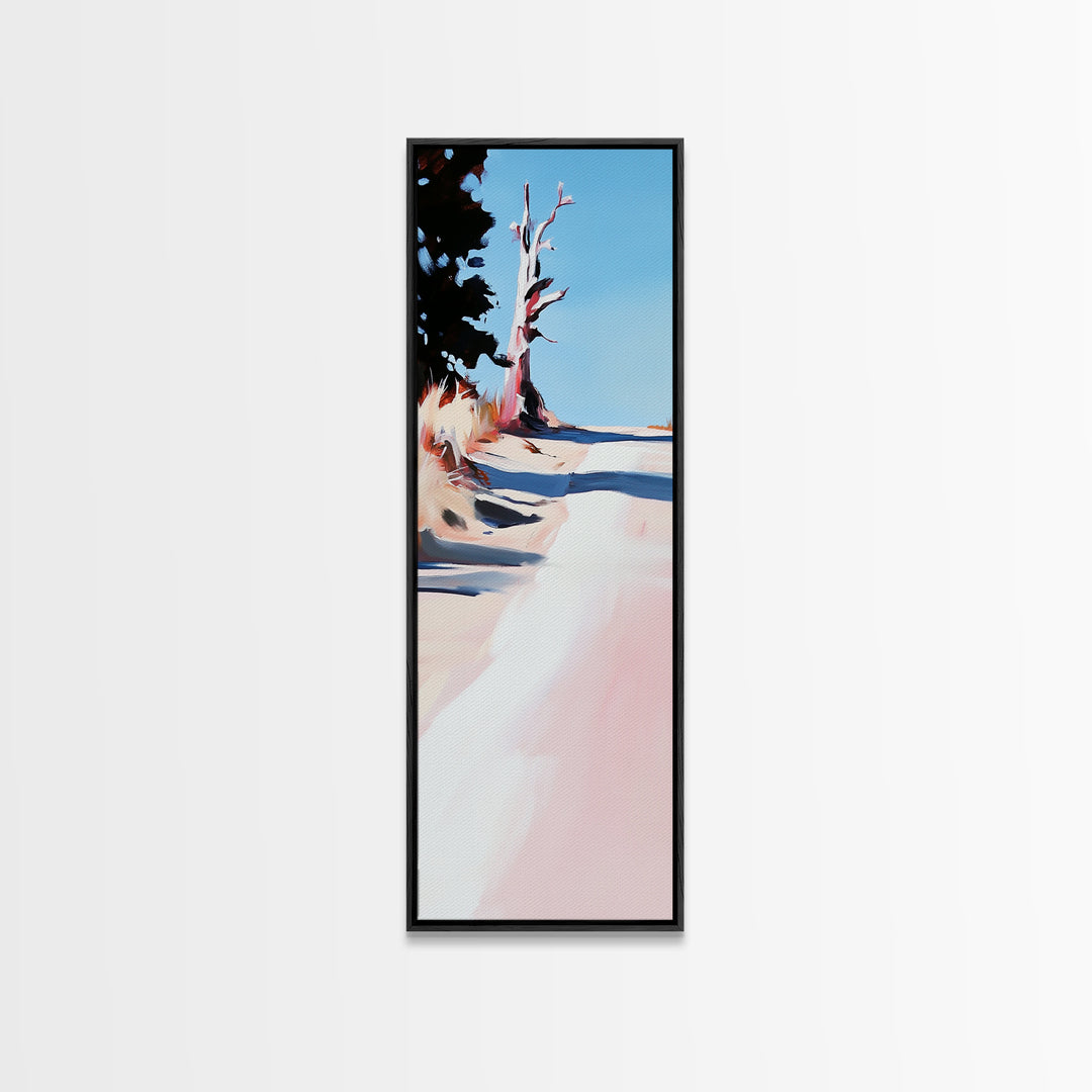 Coastal Tree, Beach Landscape Art, Modern Nature Print, Minimalist Decor, Neutral Wall Art, Framed Canvas Print, Living Room Art