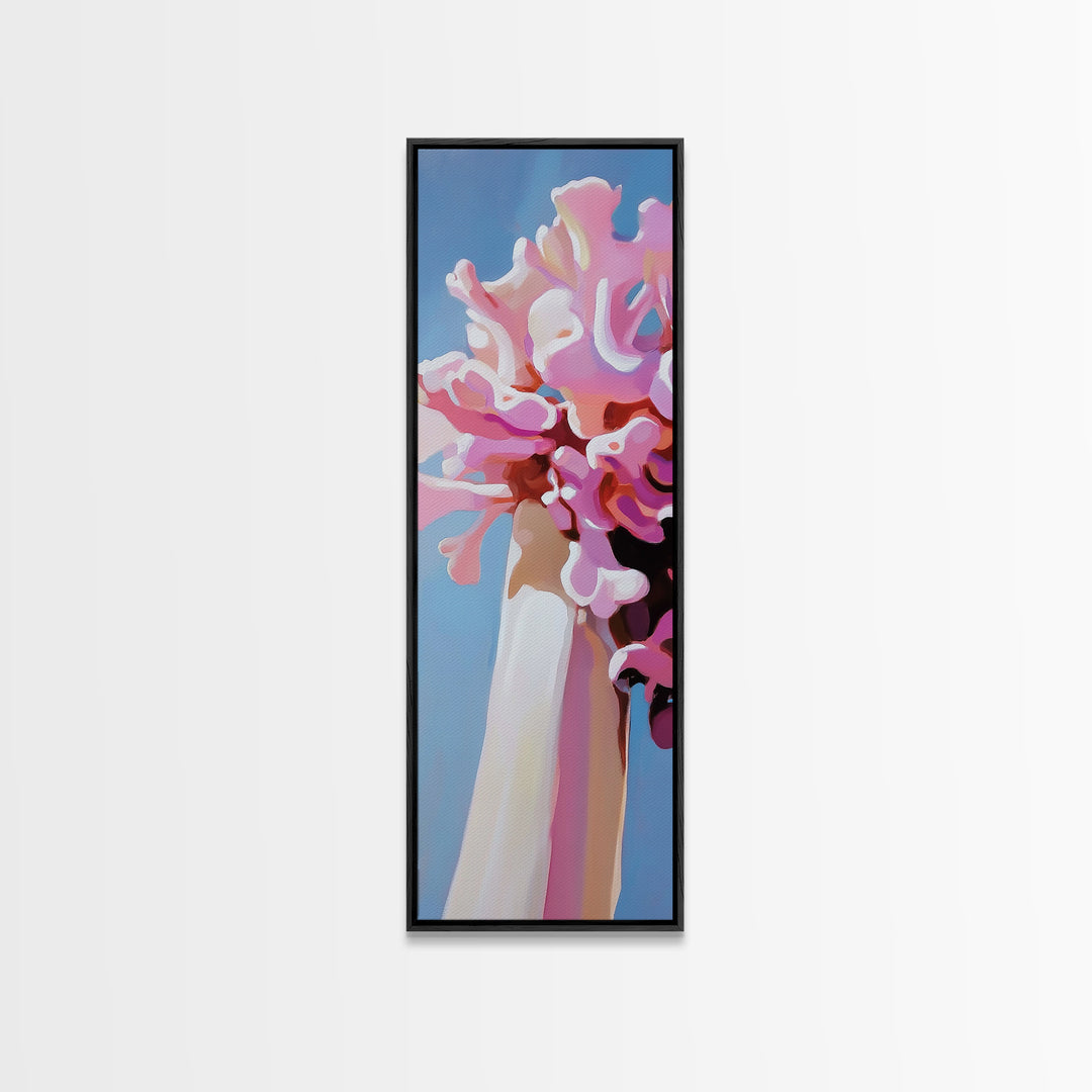 Romantic Bloom, Abstract Flowers, Pastel Art, Canvas Print, Feminine Home Decor, Minimalist Painting, Bedroom Aesthetic, Spring Wall Art