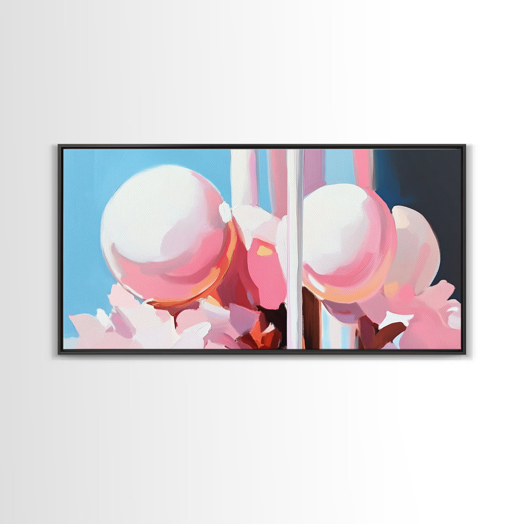 Abstract Sphere Art, Modern Pastel Aesthetic, Surreal Reflection Painting, Dreamy Minimalist Home Decor, Unique Wall Art, Canvas Print