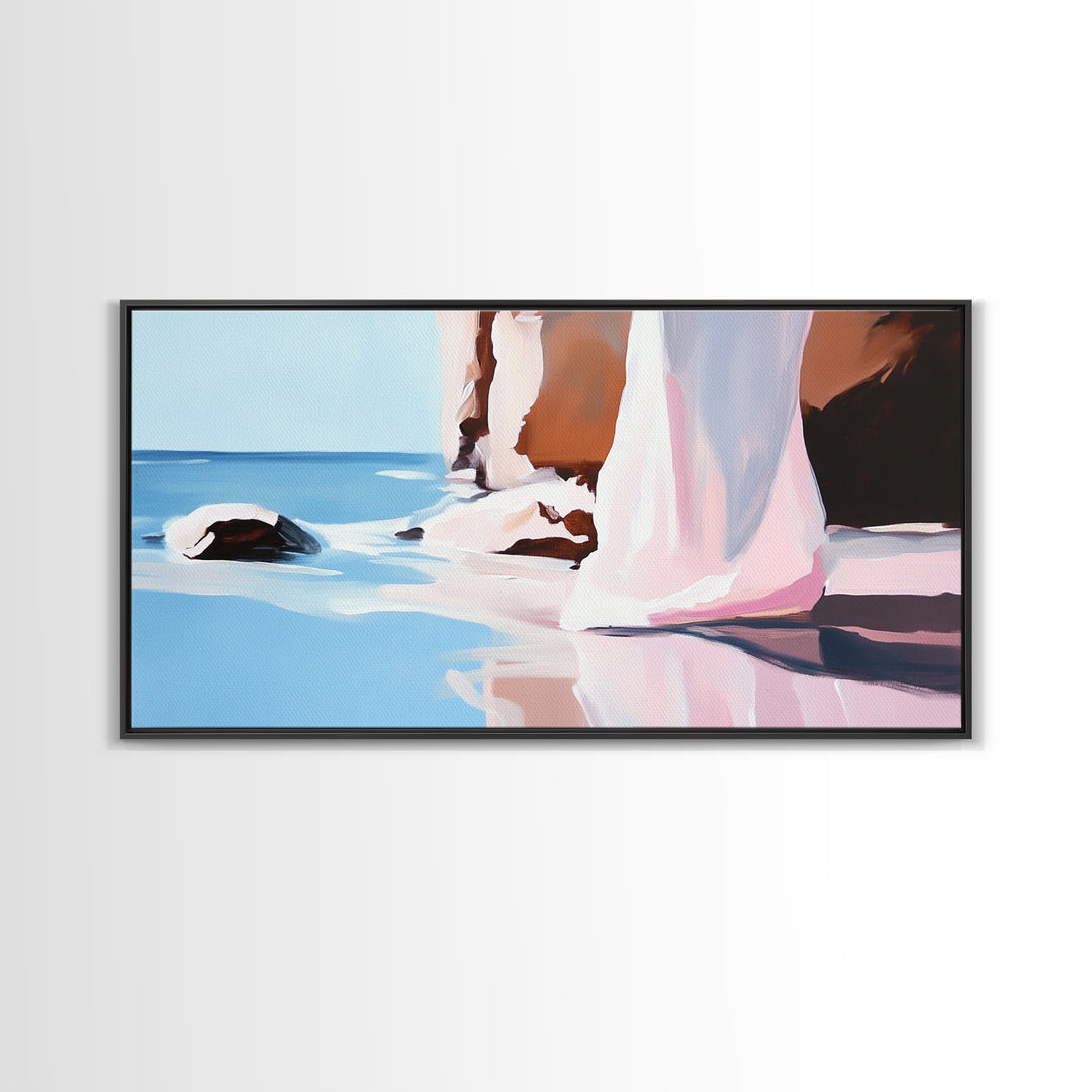 Clifftop View, Ocean Landscape, Canvas Print, Coastal Wall Art, Bohemian Home Decor, Seaside Artwork, Large Wall Art, Living Room