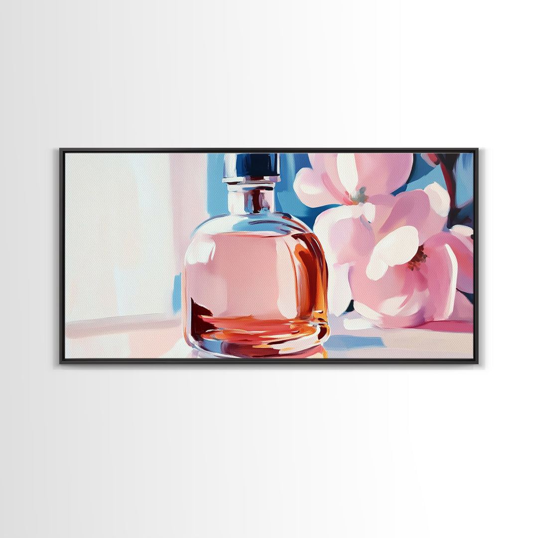 Perfume Bottle, Feminine Art, Chic Wall Decor, Canvas Print, Modern Glam Art, Elegant Painting, Fashion Inspired Art, Dressing Room Art