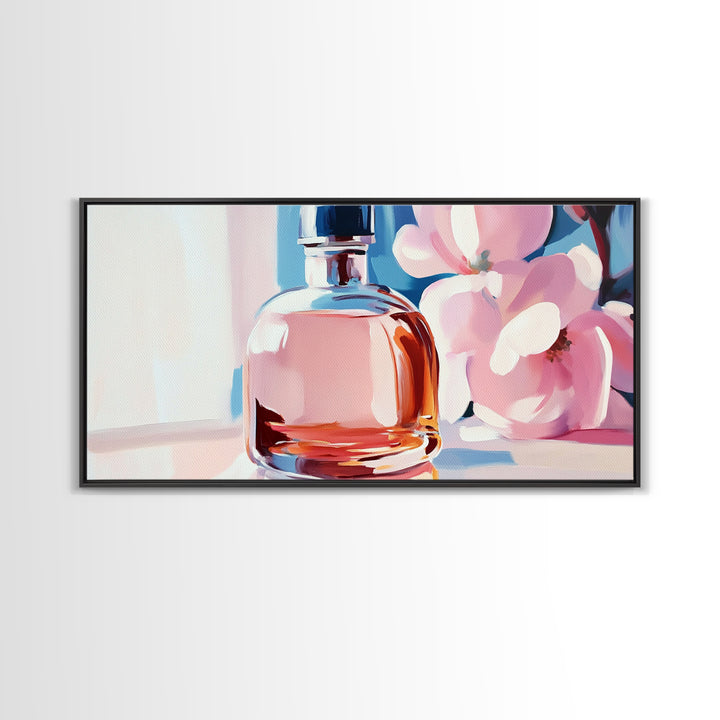 Perfume Bottle, Feminine Art, Chic Wall Decor, Canvas Print, Modern Glam Art, Elegant Painting, Fashion Inspired Art, Dressing Room Art