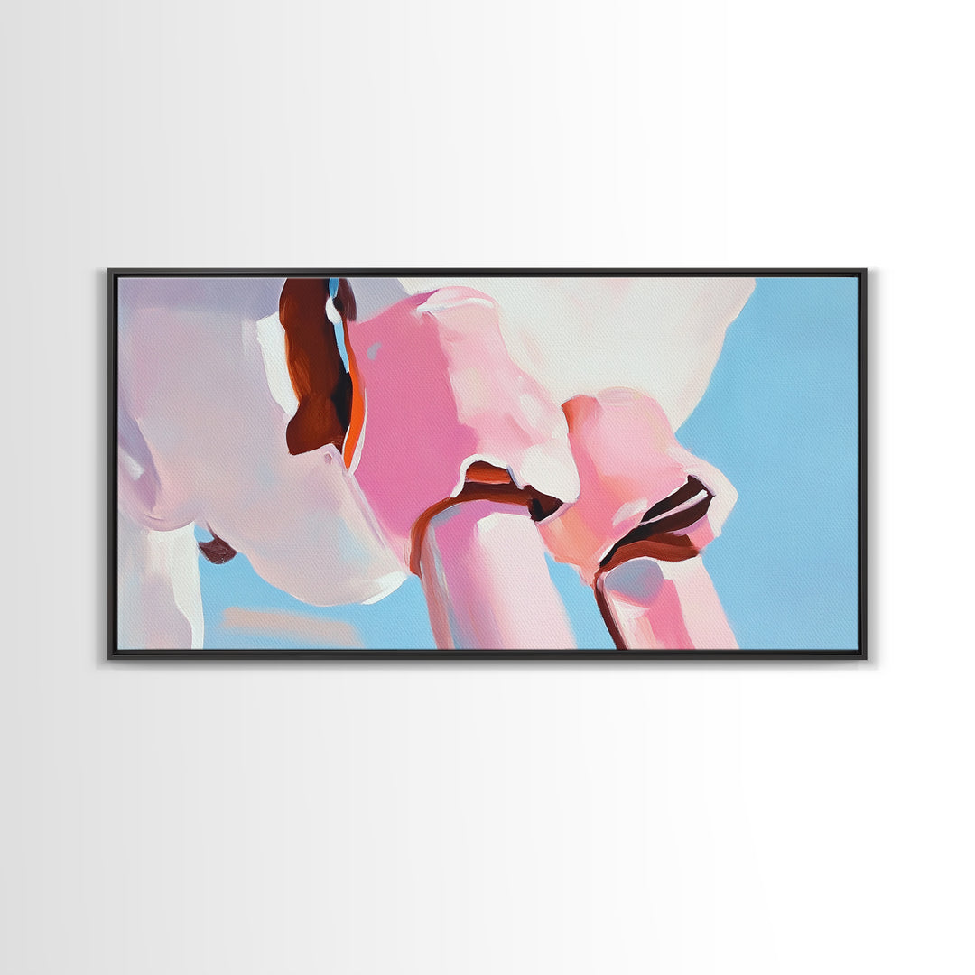 Pink Skull, Contemporary Pop Art, Bold Wall Decor, Cool Living Room Art, Unique Framed Canvas Print, Edgy Aesthetic Artwork
