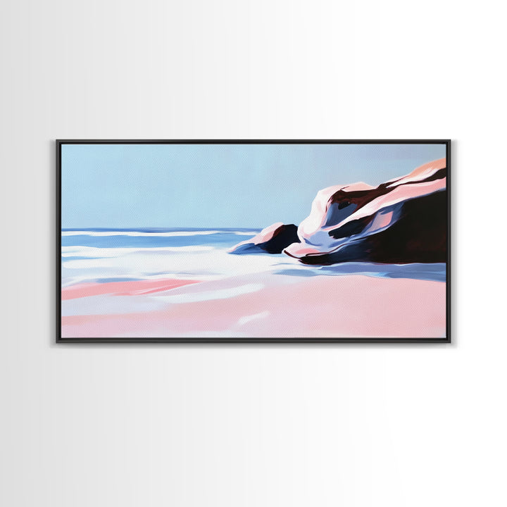 Ocean Breeze, Rolling Waves, Beach Escape, Canvas Print, Coastal Wall Art, Living Room Decor, Nautical Painting, Blue Seaside Art