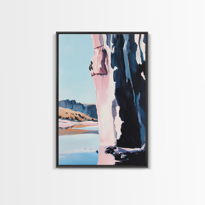 Canyon Cliff, Nature Print, Desert Landscape, Travel Wall Art, Framed Canvas Print, Boho Decor, Southwest Aesthetic, Modern Minimalism