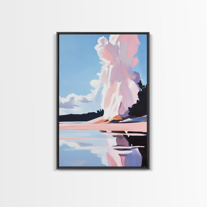 Cloud Reflection, Sky and Water Art, Dreamy Seascape Print, Framed Canvas Print, Serene Coastal Decor, Modern Nature Artwork