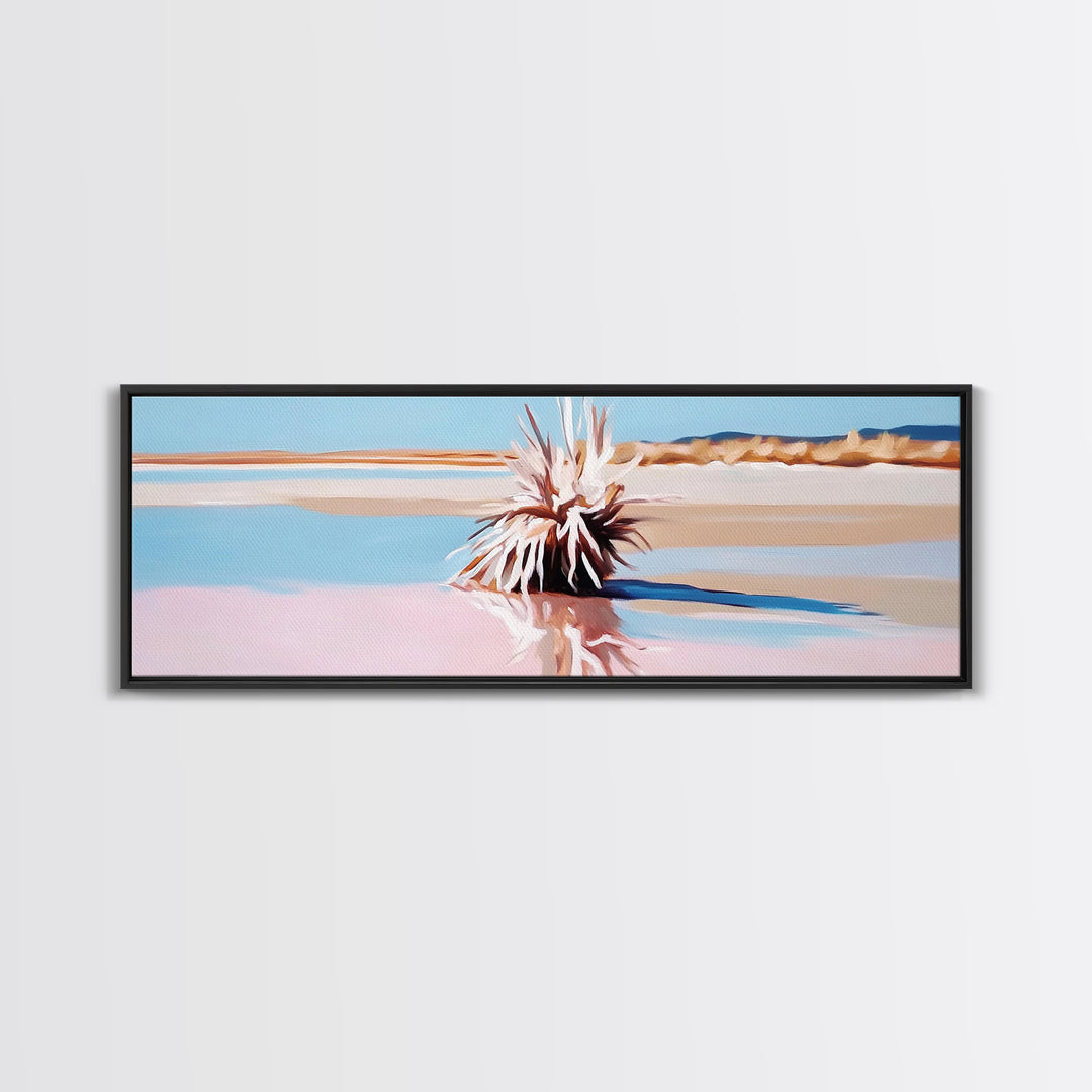 Desert Plant, southwestern wall art, arid landscape print, nature-inspired home decor, framed canvas print, boho aesthetic