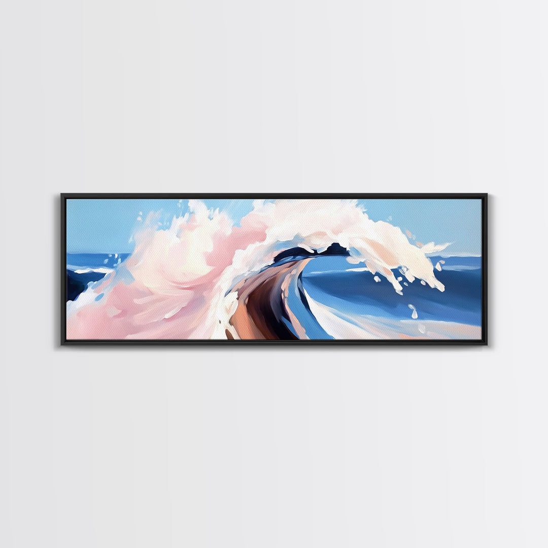 Calm Waters, Woman by Rocks, Relaxing Beach, Nature Inspired, Framed Canvas Print, Minimalist Wall Art, Bathroom Decor, Serenity