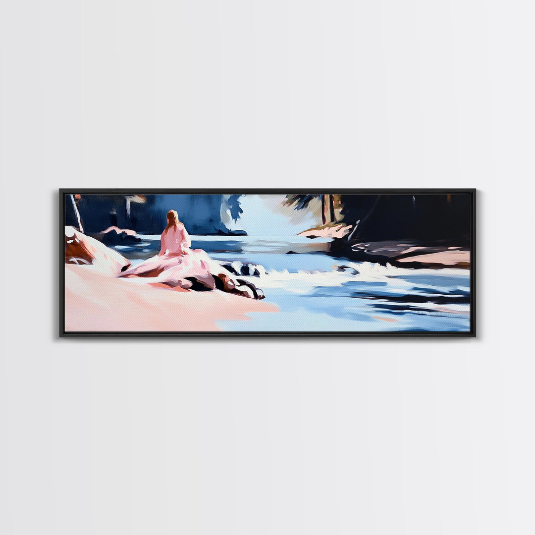 Riverside Serenity, Tranquil Landscape, Nature Lover Decor, Zen Aesthetic, Framed Canvas Print, Rustic Living Room Wall Art