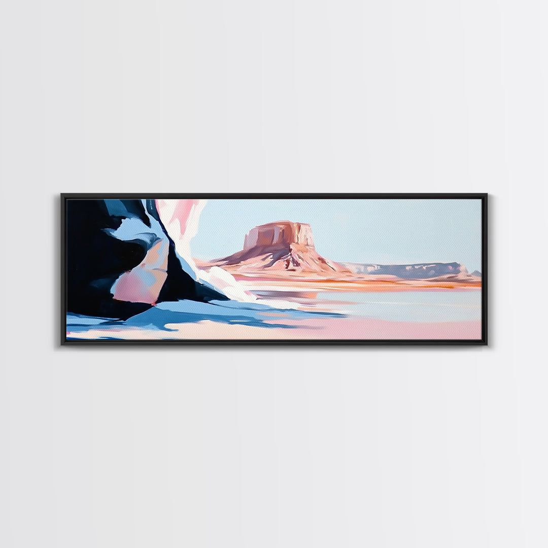 Desert Scene, Western Landscape, Minimalist Art, Framed Canvas Print, Modern Home Decor, Boho Wall Art, Office Wall Art, Nature Print