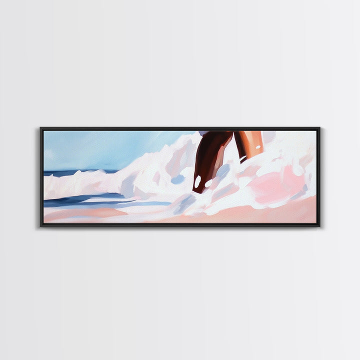 Ocean Splash Painting, Coastal Wave Print, Minimalist Beach Art, Soft Pastel Seascape, Large Canvas Print, Boho Home Decor, Bedroom Art